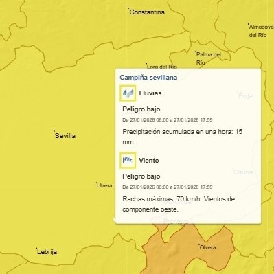 2.-LA AGENCIA ESTATAL DE METEREOLOGÍA ESTABLECE EL NIVEL AMARILLO POR LLUVIAS Y VIENTO