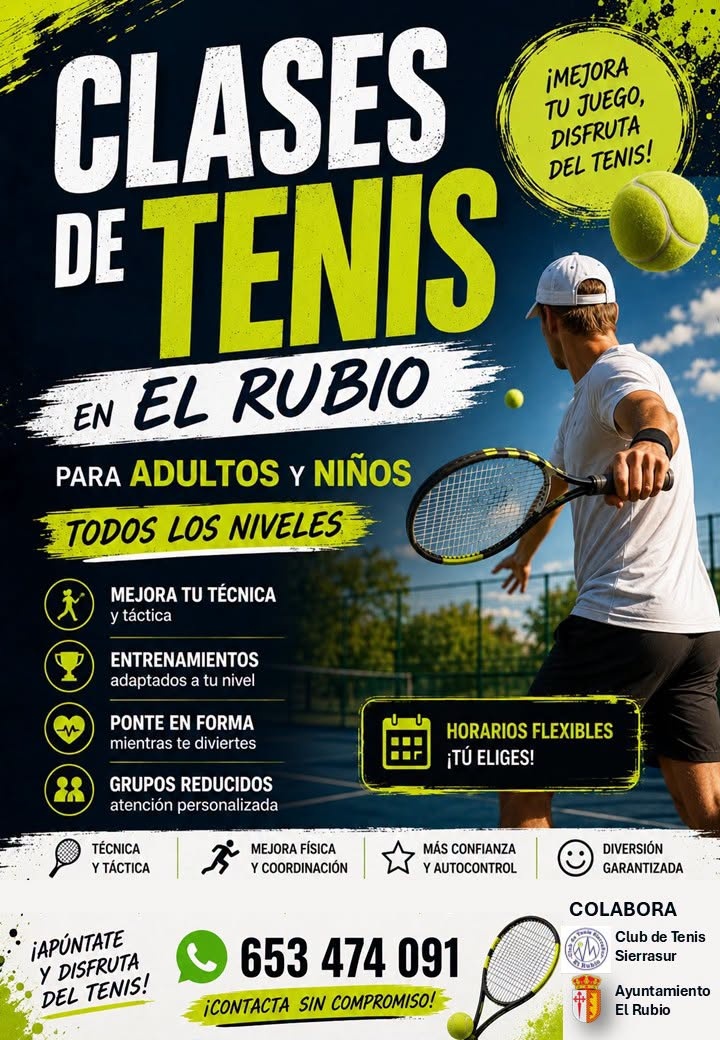 ABIERTAS LAS INSCRIPCIONES PARA LAS CLASES DE TENIS