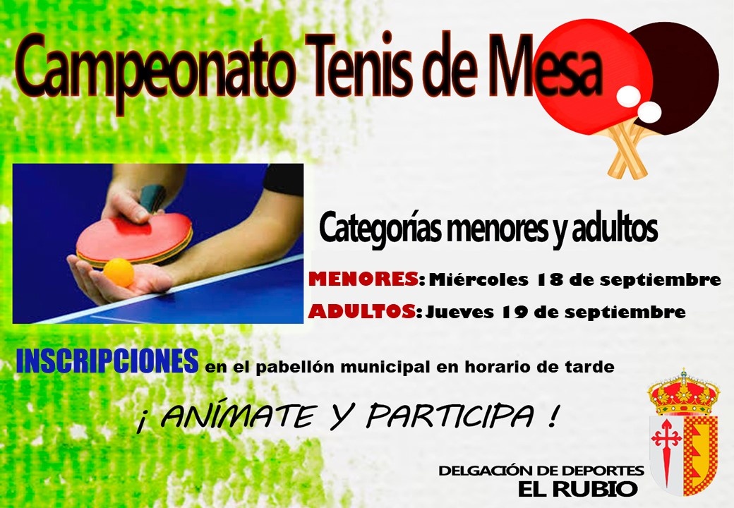 CAMPEONATO DE TENIS DE MESA EN EL PABELLÓN MUNICIPAL DE EL RUBIO