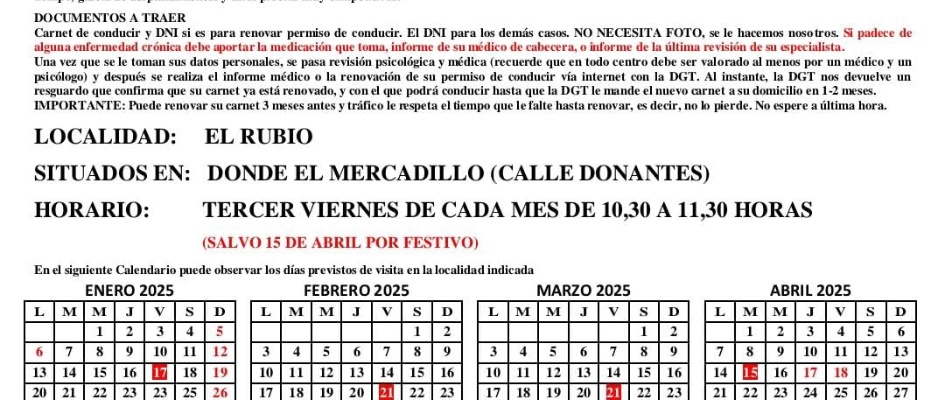 CENTRO MÓVIL DE RECONOCIMIENTOS MÉDICOS EN EL RUBIO