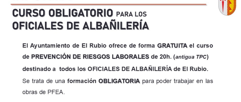CURSO OBLIGATORIO PARA LOS OFICIALES DE ALBAÑILERÍA