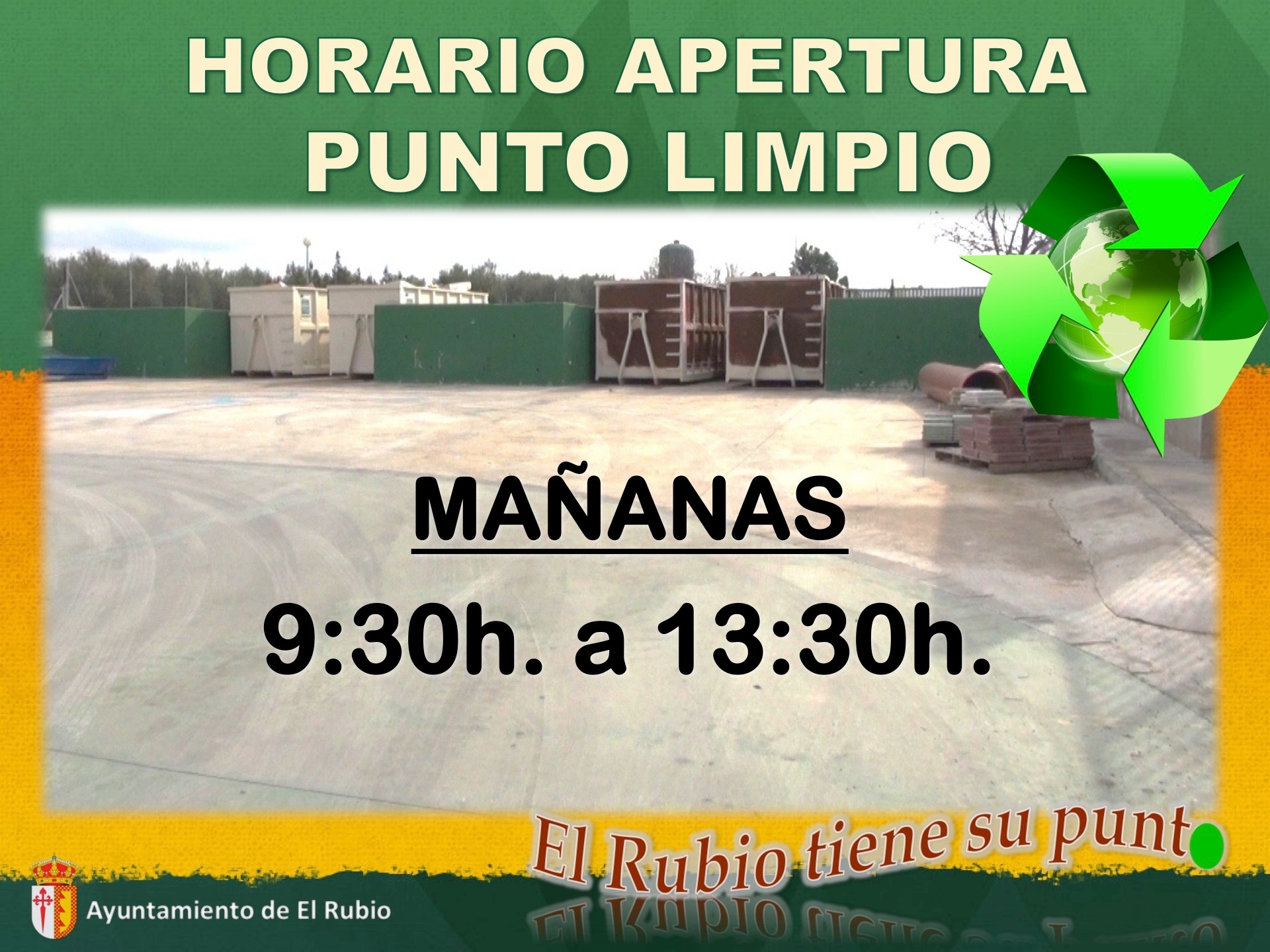 Horario de verano punto limpio