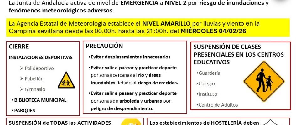 MEDIDAS ADOPTADAS TRAS ACTIVARSE EL NIVEL DE EMERGENCIA A NIVEL 2.