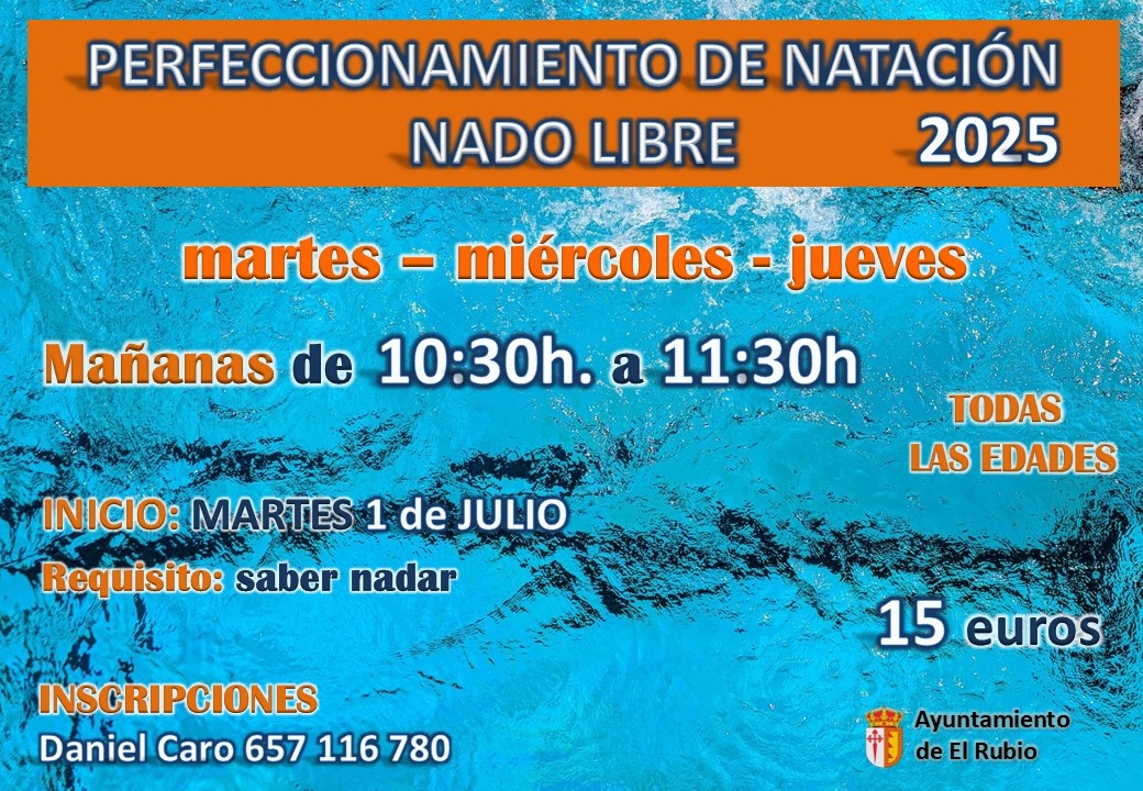 PERFECCIONAMIENTO CURSOS DE NATACIÓN EN LA PISCINA MUNICIPAL