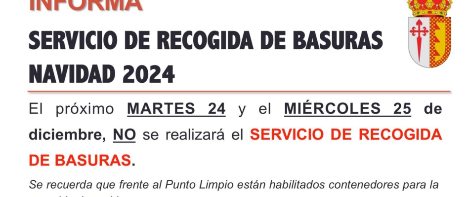 Recogida de basuras durante el puente de diciembre