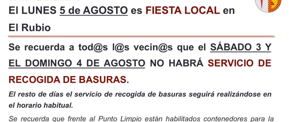 Servicio de recogida de basuras durante la feria