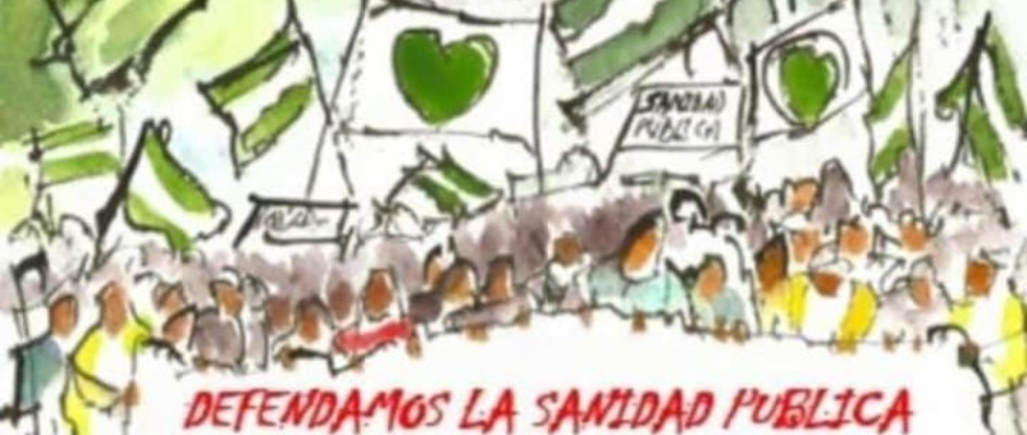 concentración en defensa de la Sanidad Pública convocada por Marea Blanca.