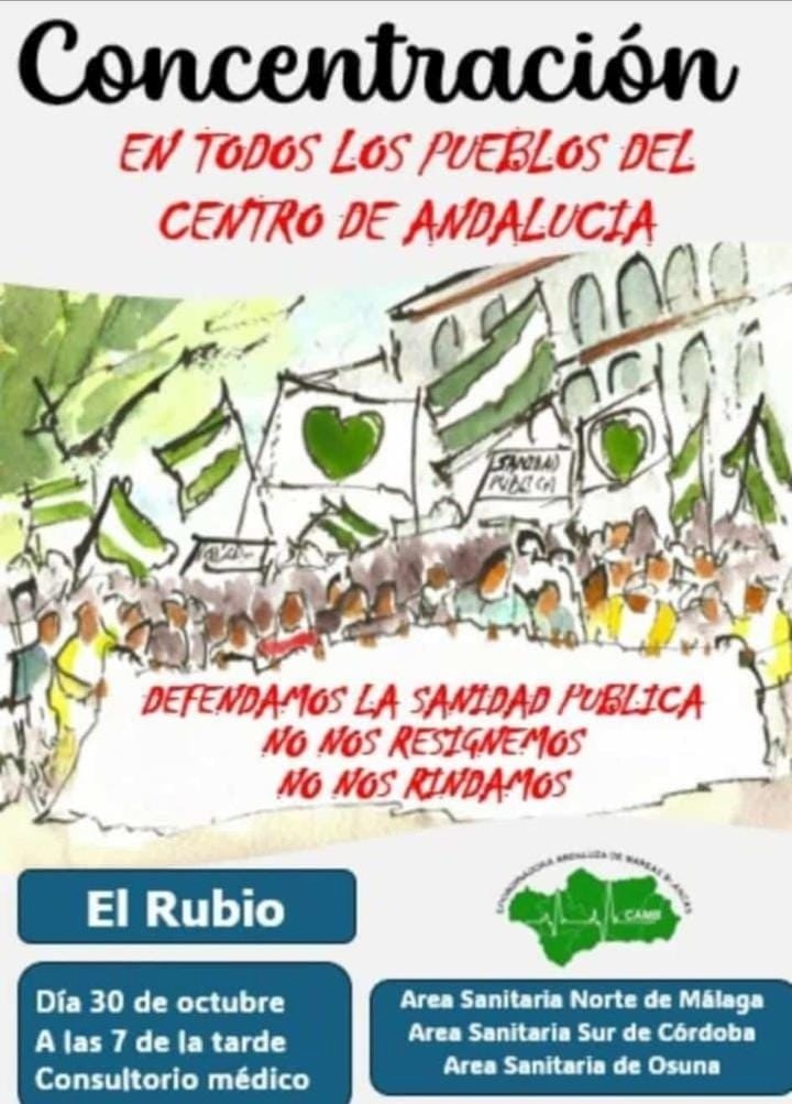 concentración en defensa de la Sanidad Pública convocada por Marea Blanca.